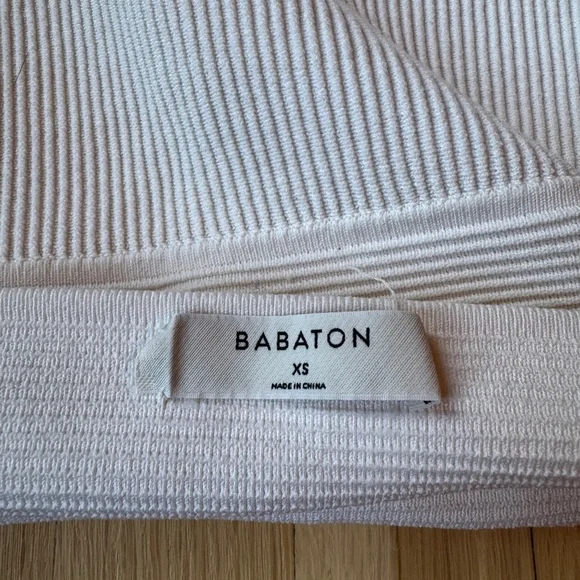 Aritzia Babaton White Ribbed Bodycon Skirt - Picture 3 of 3